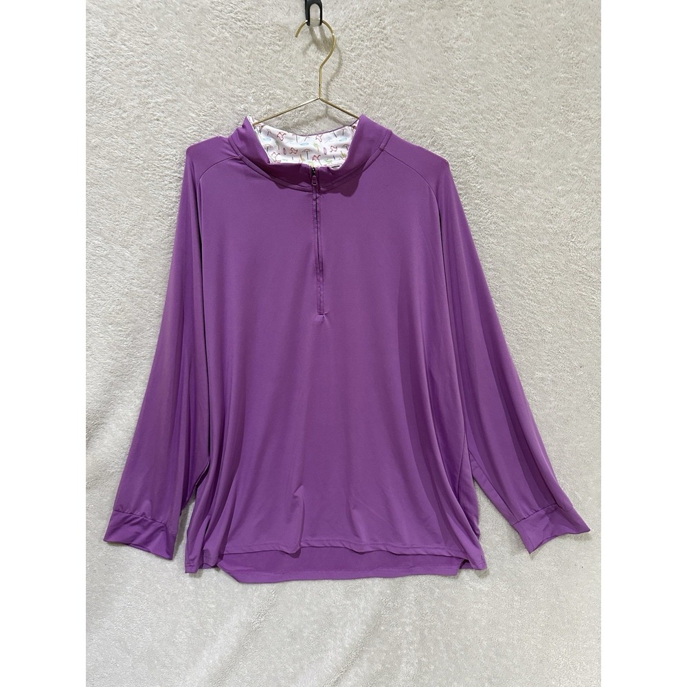 Birdie Bound Shirt Mens XXXL Purple 1/4 Zip Long Sleeve Golf Pullover‎ PGA